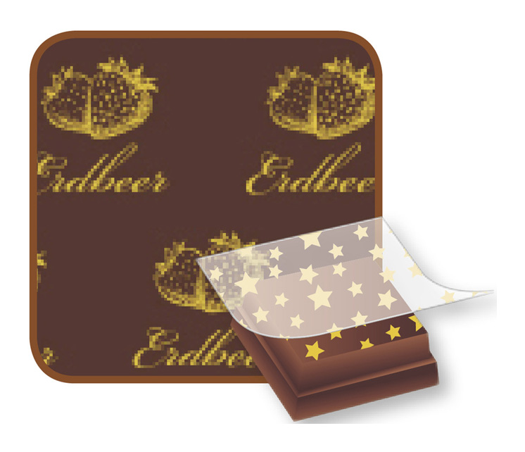 Schoko-Transferfolie "Erdbeer gold"
